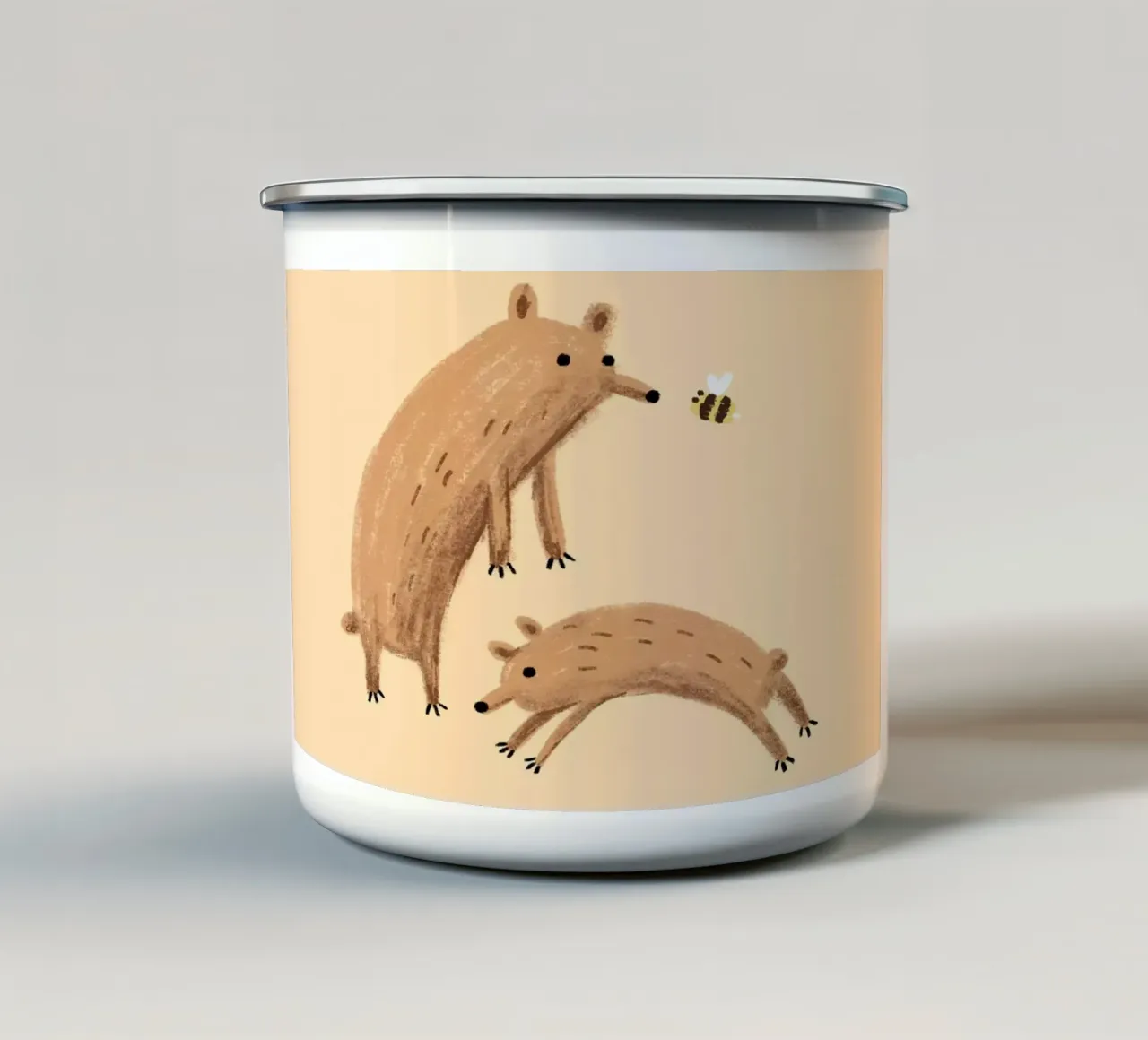 Ape e orsi tazza in smalto da HARU HARU