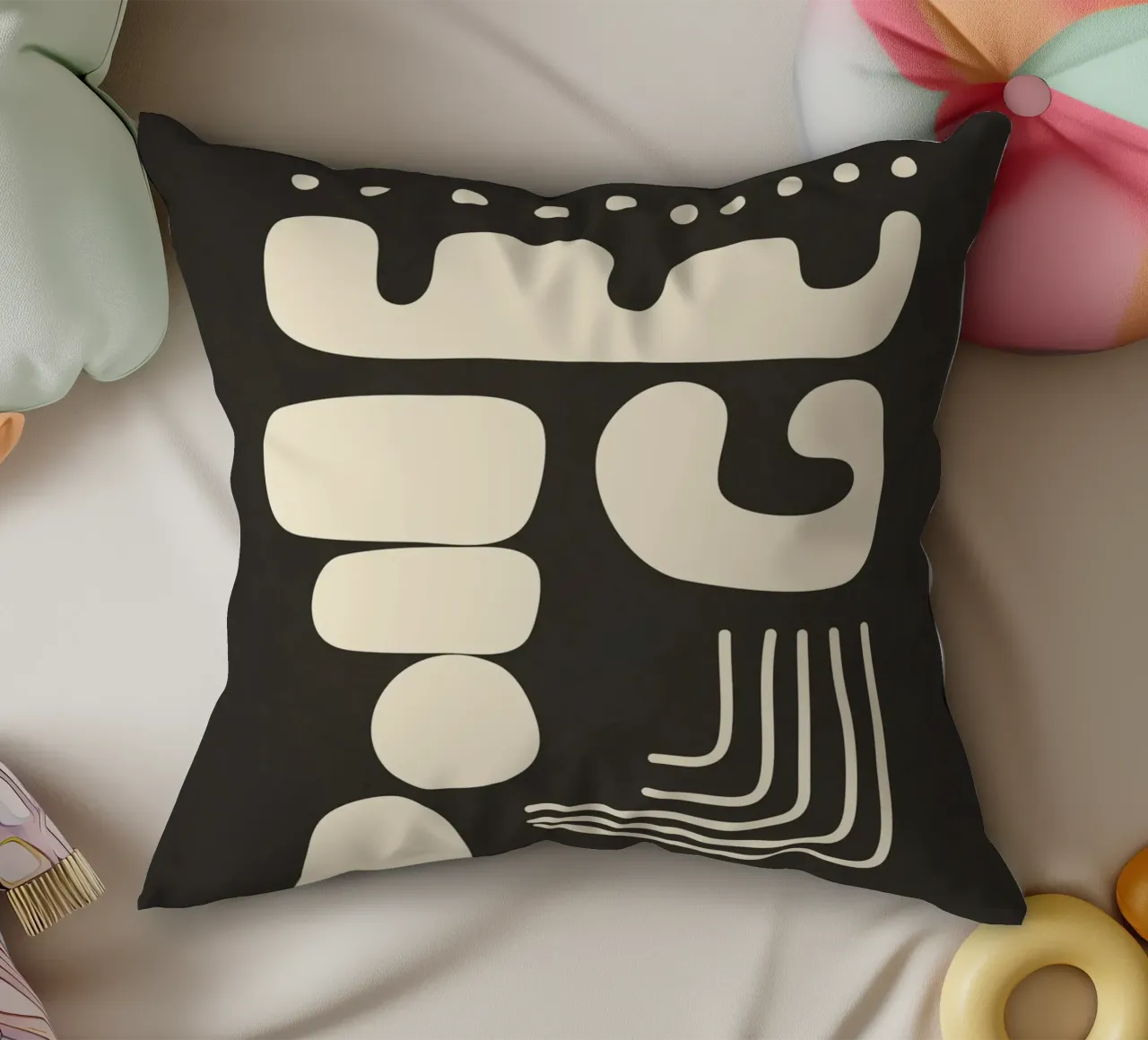 Abstract Minimal Shapes 1 decorative cushion by Nadjaa