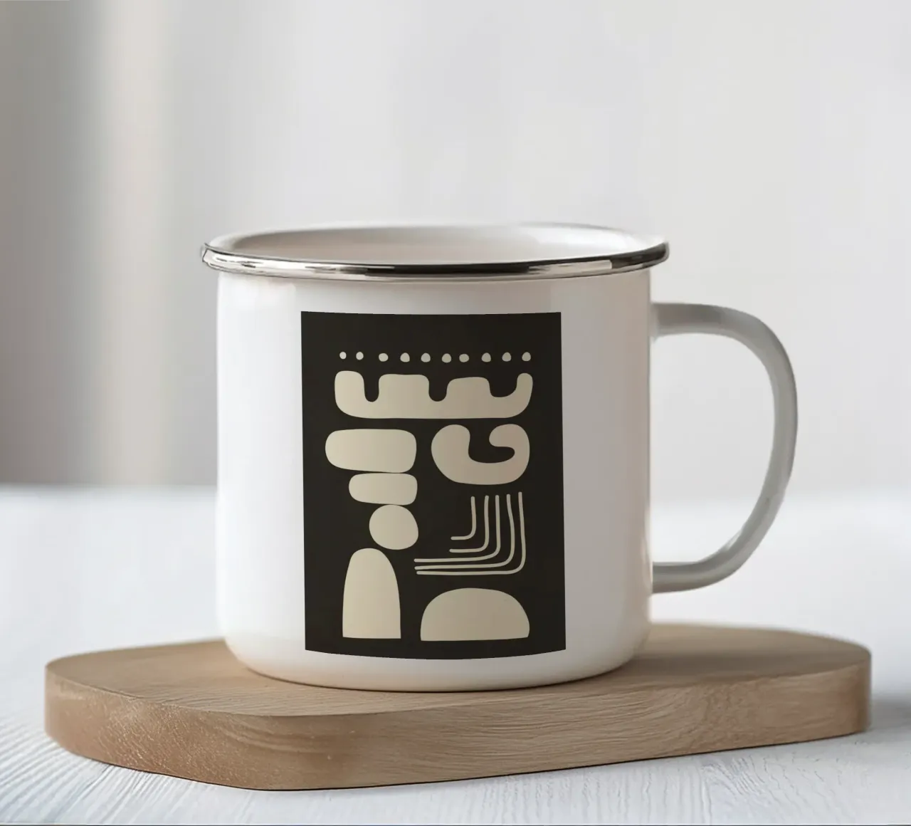 Abstract Minimal Shapes 1 Emaille Tasse von Nadjaa