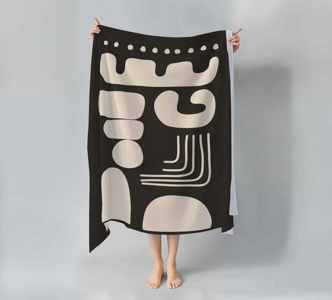 Abstract Minimal Shapes 1 strandhanddoek van Nadjaa