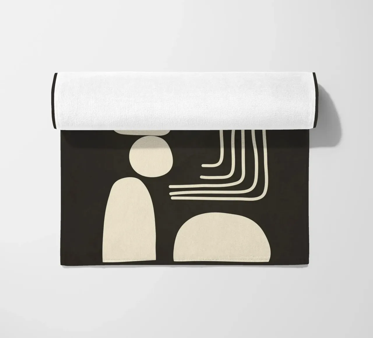 Abstract Minimal Shapes 1 strandhanddoek van Nadjaa