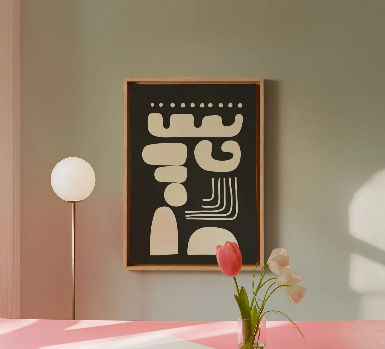 Abstract Minimal Shapes 1 canvas van Nadjaa