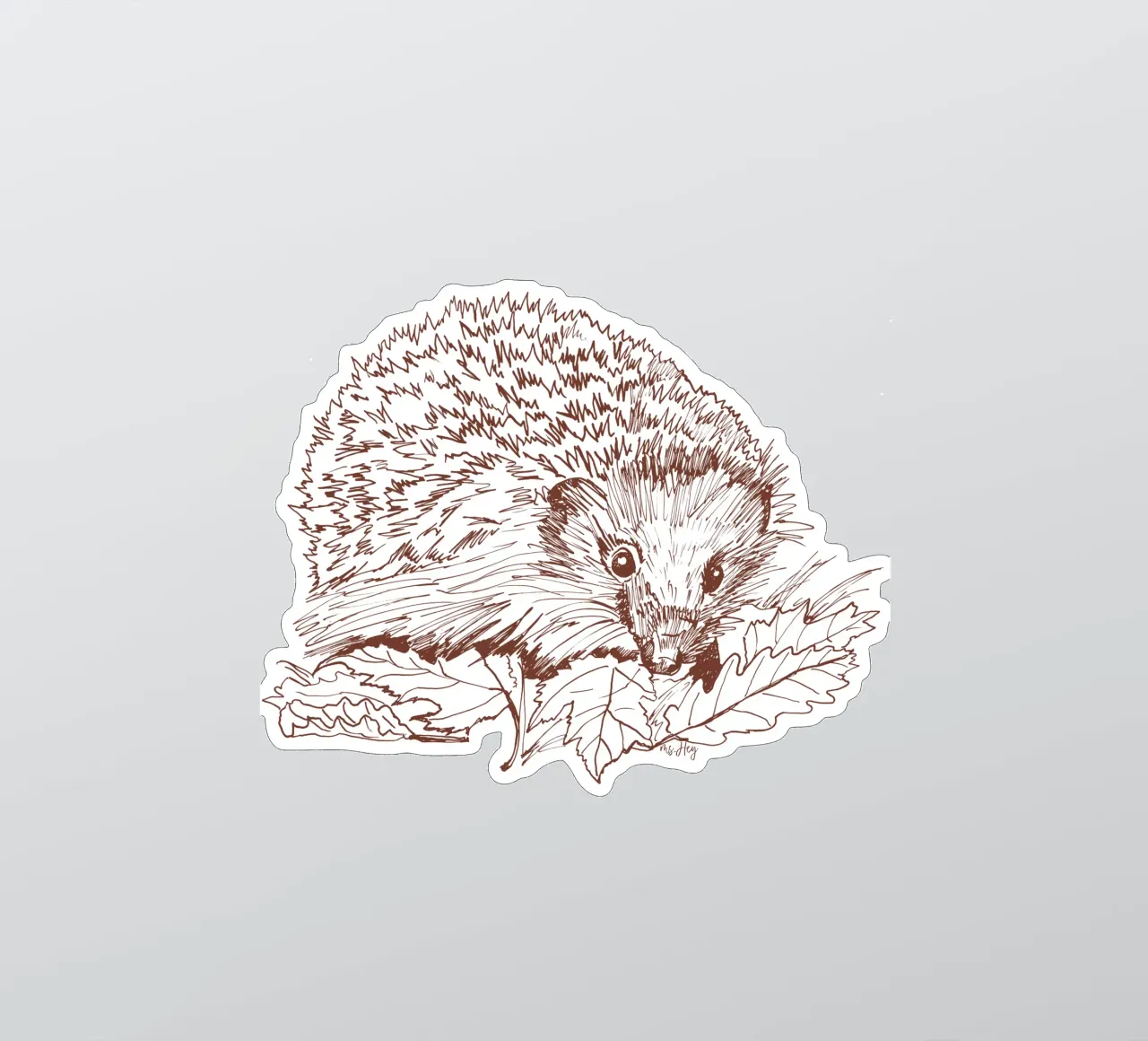 Riccio nell'erba - Illustrazione a inchiostro adesivo da ms.Hey! textildesign