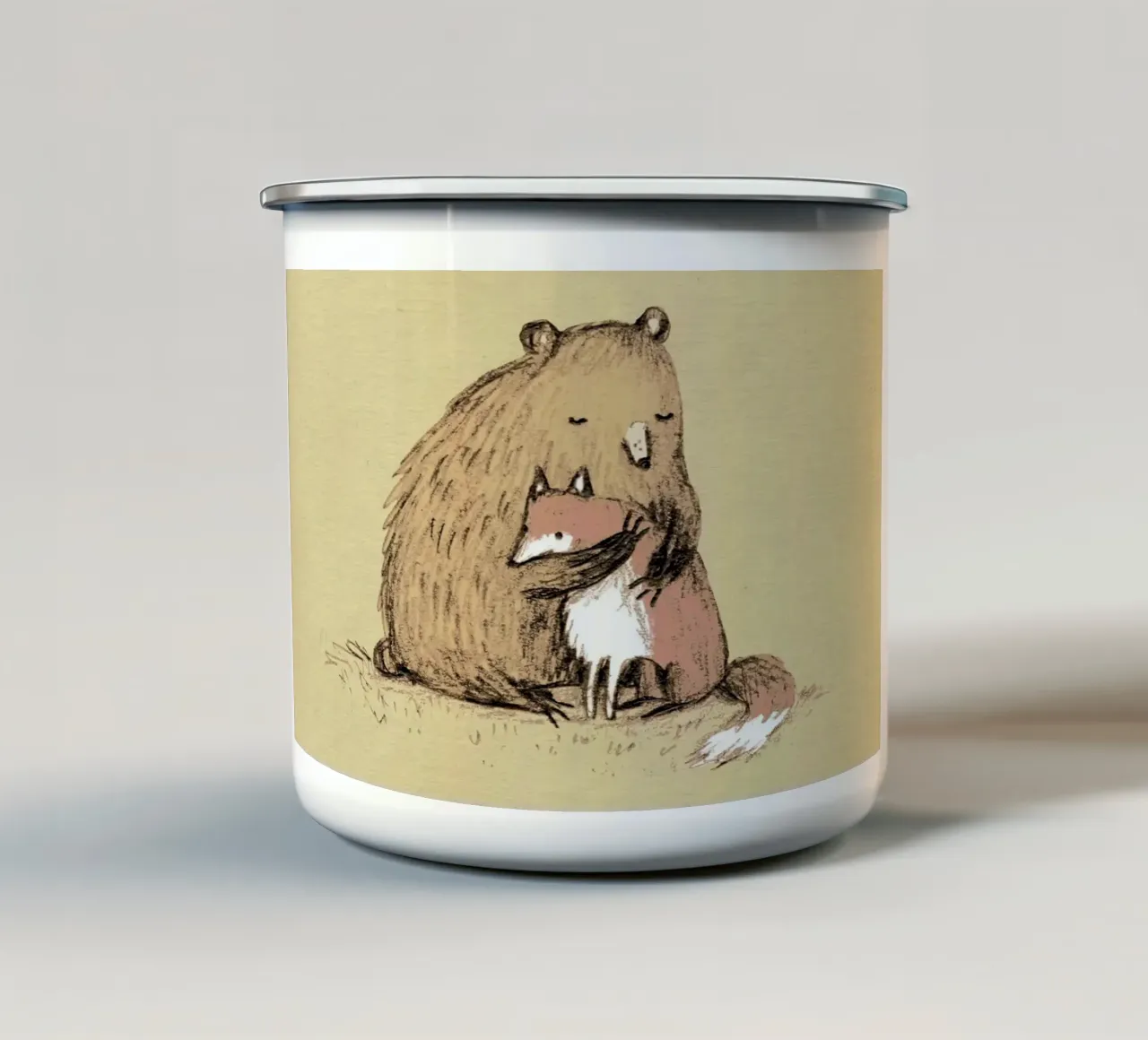 Abbracci del Grizzly tazza in smalto da HARU HARU
