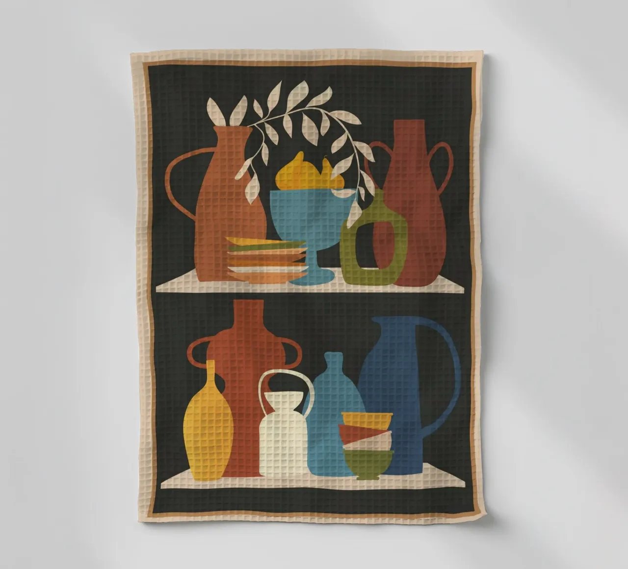 Serenade of Shapes tea towel by Nadjaa