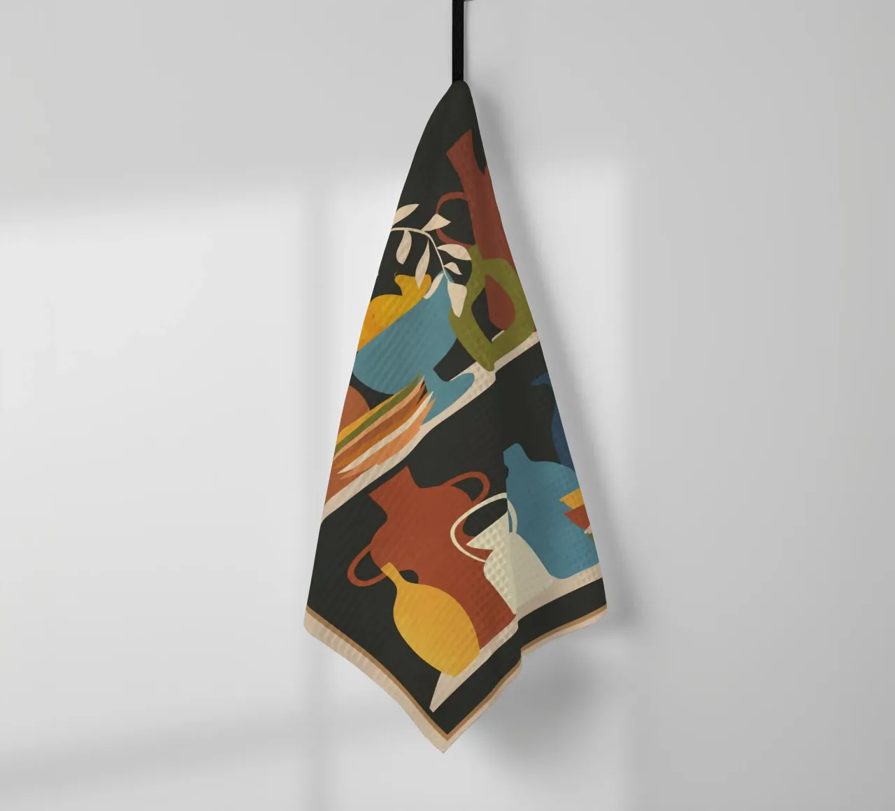 Serenade of Shapes tea towel by Nadjaa