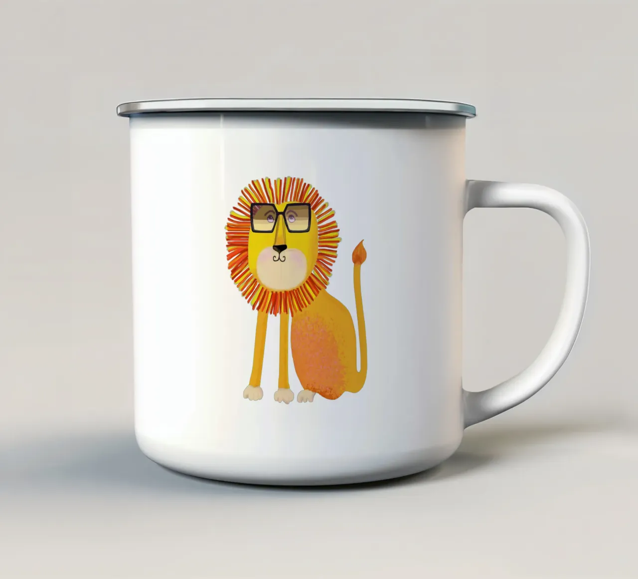 Lion tazza in smalto da Lynndarakos
