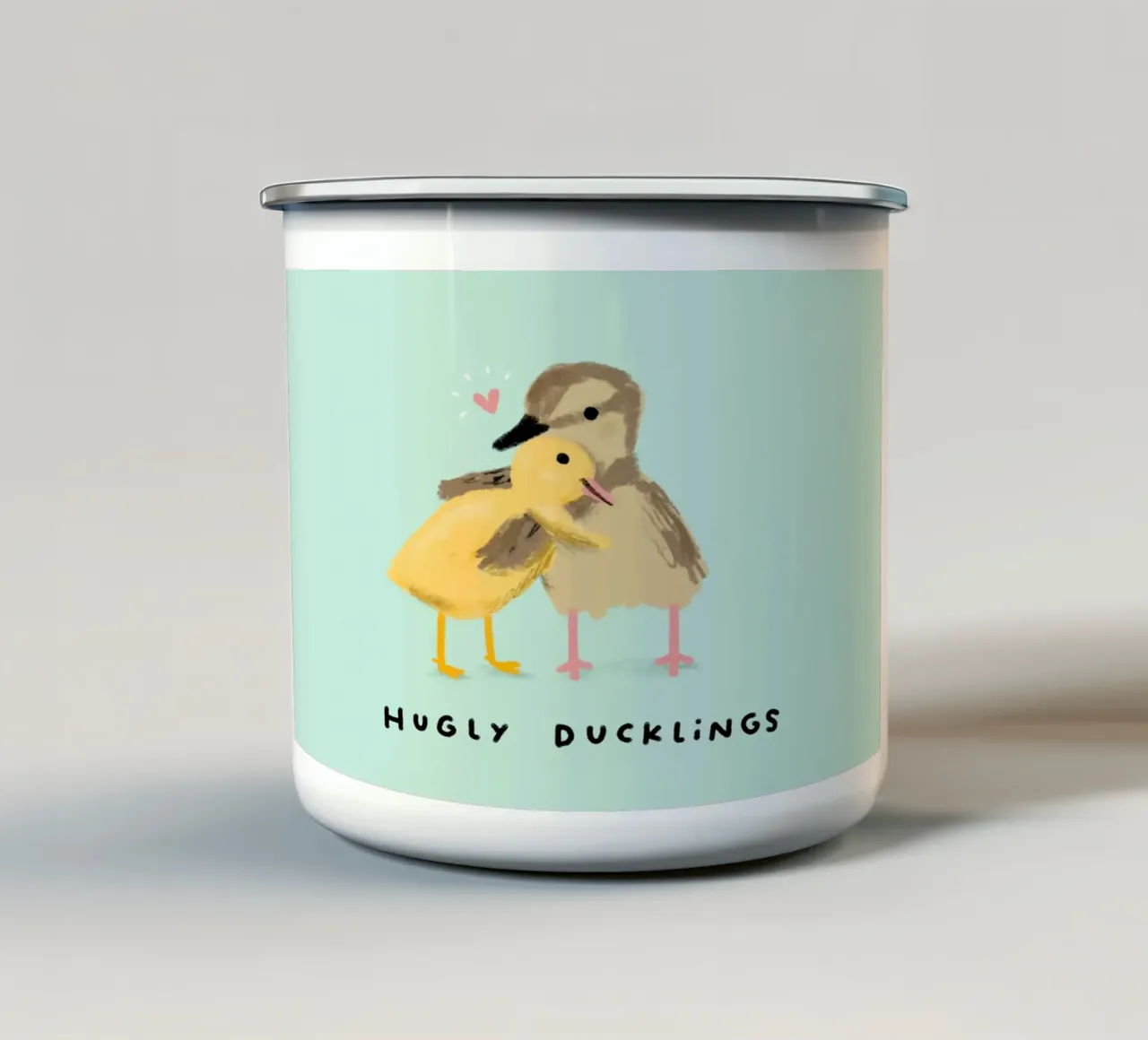 Knuffeleendjes emaille mok van HARU HARU