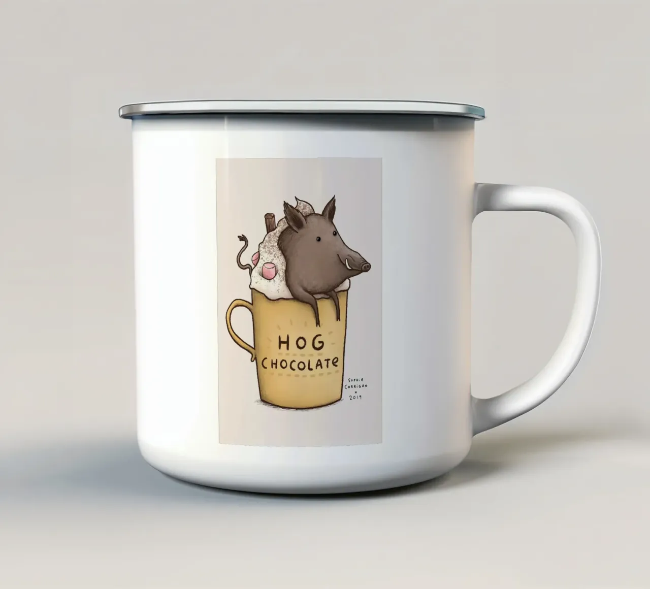 Cioccolato di maiale tazza in smalto da HARU HARU