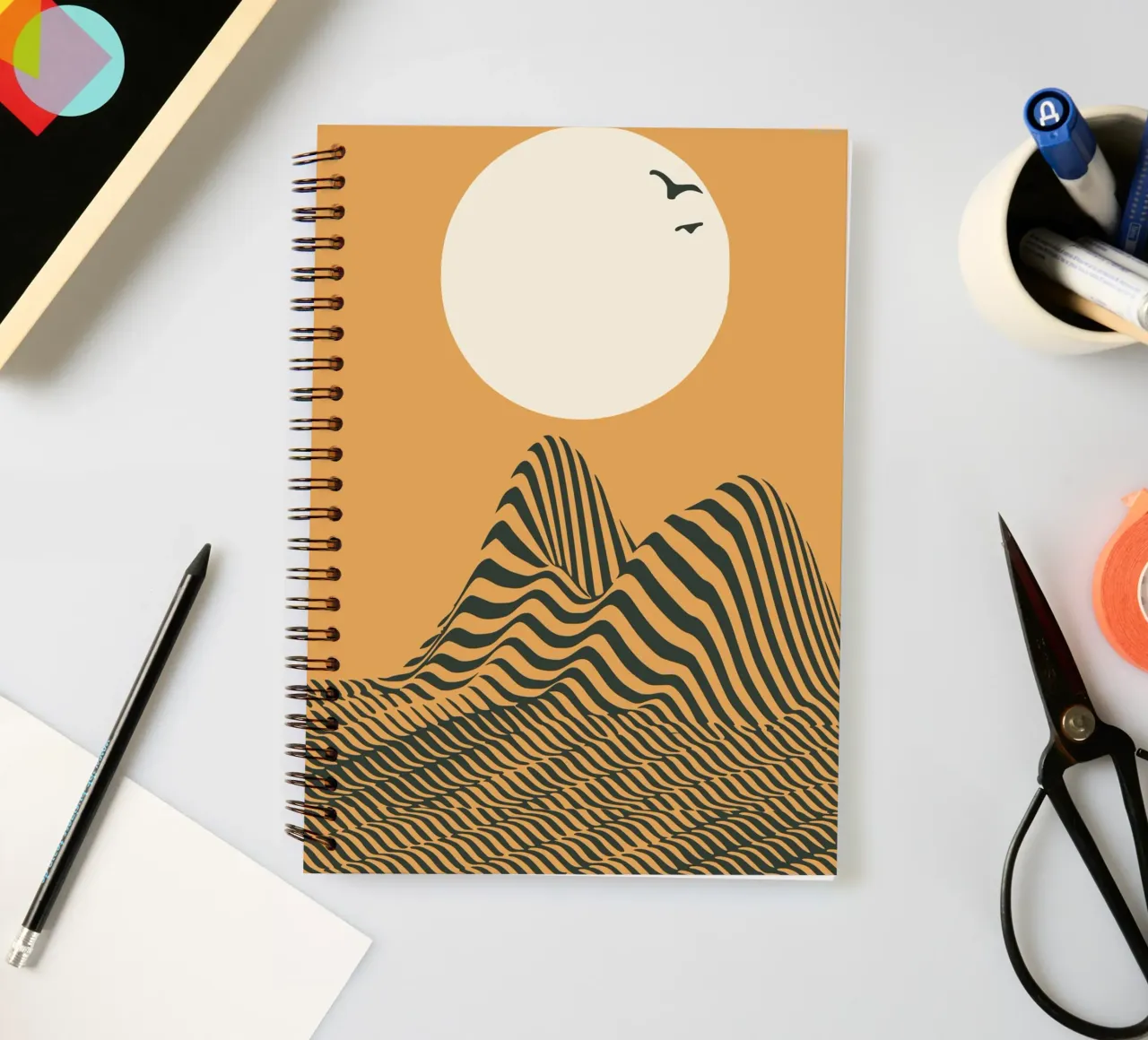 Dune jaune 02 carnet à spirale de Little Dean