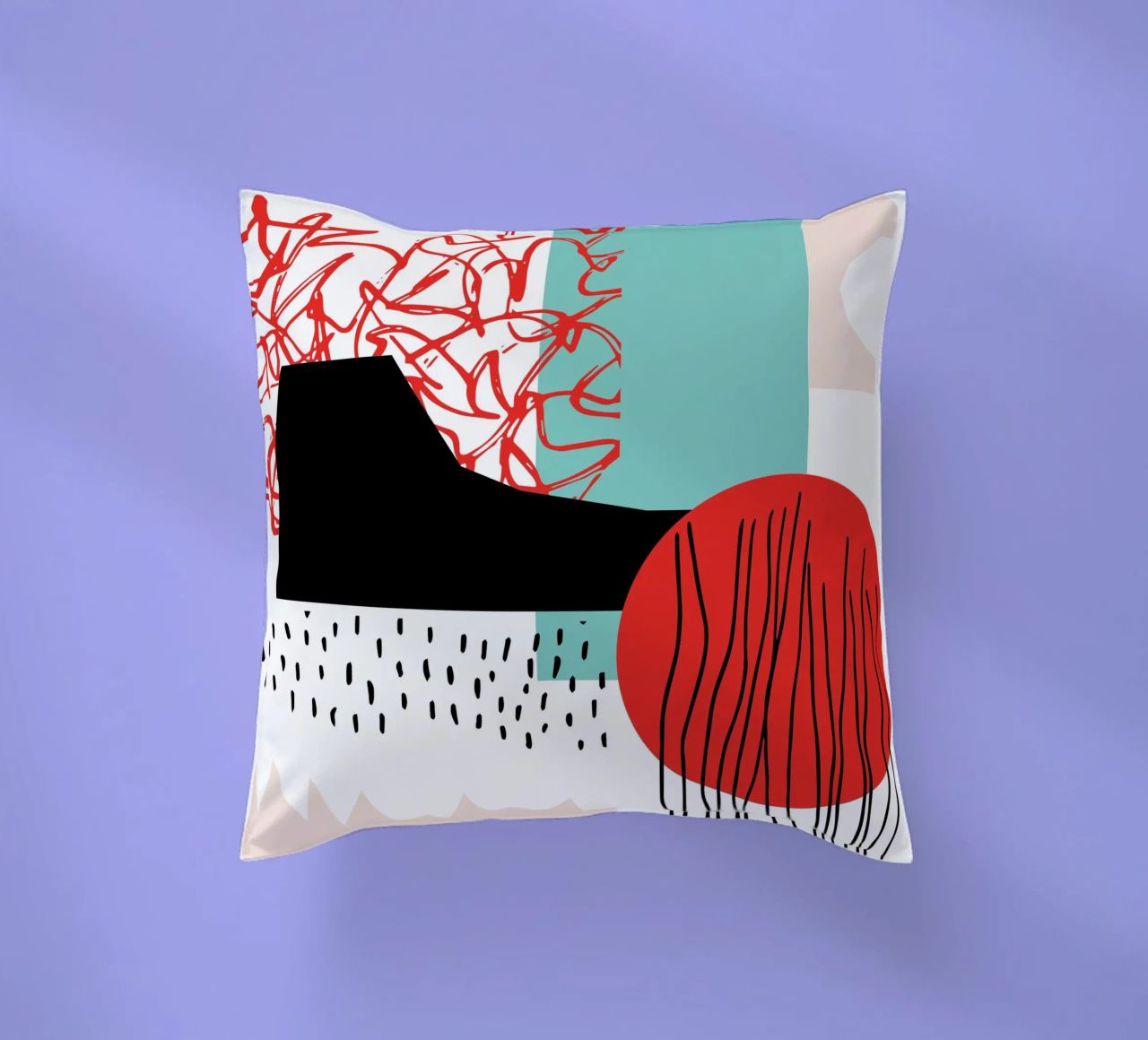 Quiet Noise Abstract II decorative cushion by Kim Hubball Studio