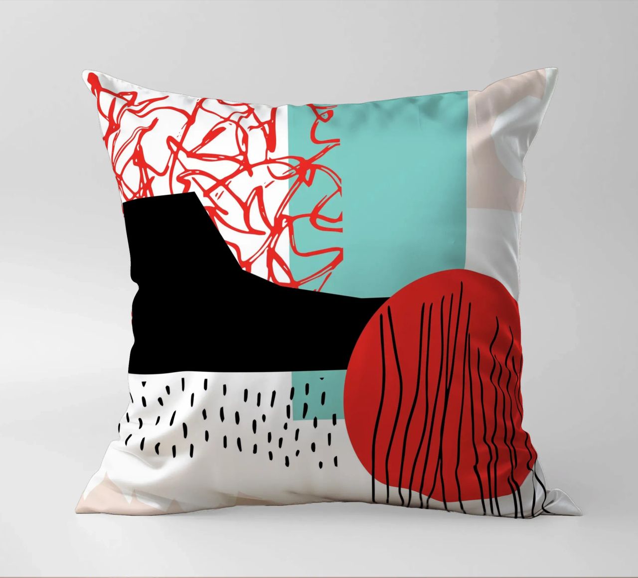 Quiet Noise Abstract II decorative cushion by Kim Hubball Studio