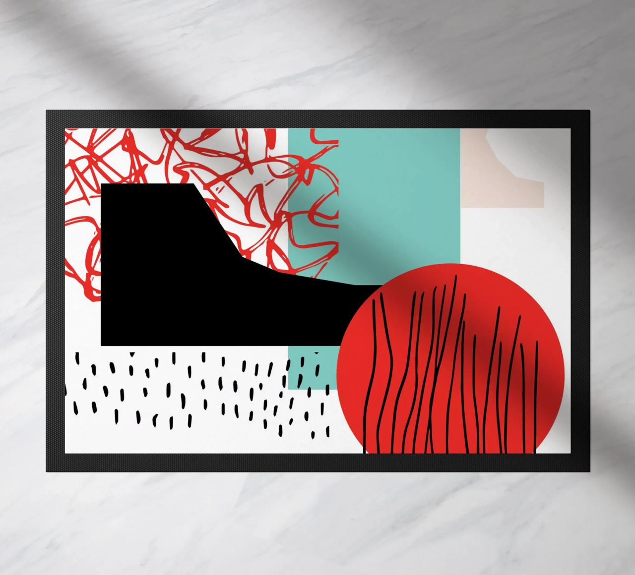 Quiet Noise Abstract II doormat by Kim Hubball Studio