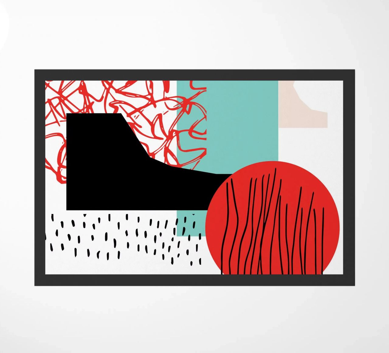 Quiet Noise Abstract II doormat by Kim Hubball Studio