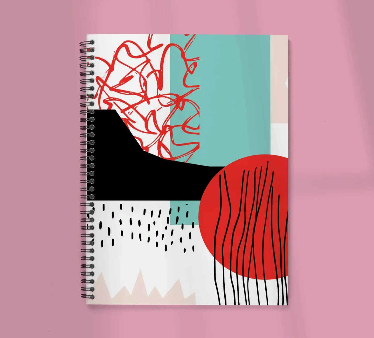 Quiet Noise Abstract II spiral notebook by Kim Hubball Studio
