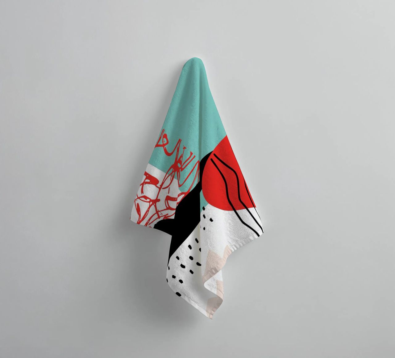 Quiet Noise Abstract II towel by Kim Hubball Studio