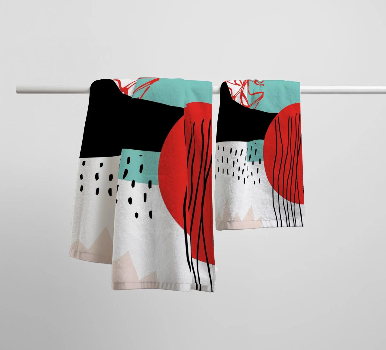 Quiet Noise Abstract II towel by Kim Hubball Studio