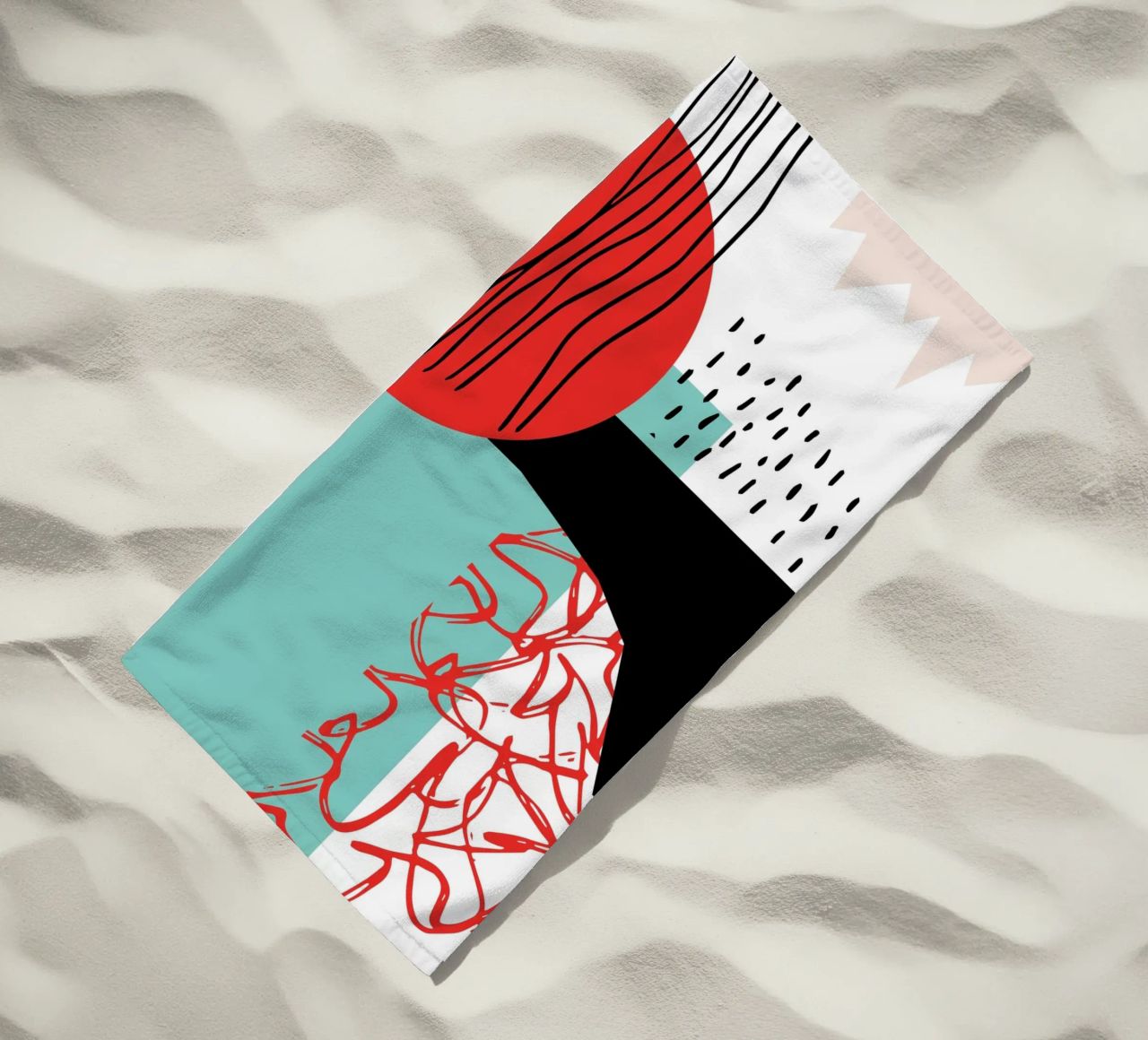Quiet Noise Abstract II beach towel by Kim Hubball Studio