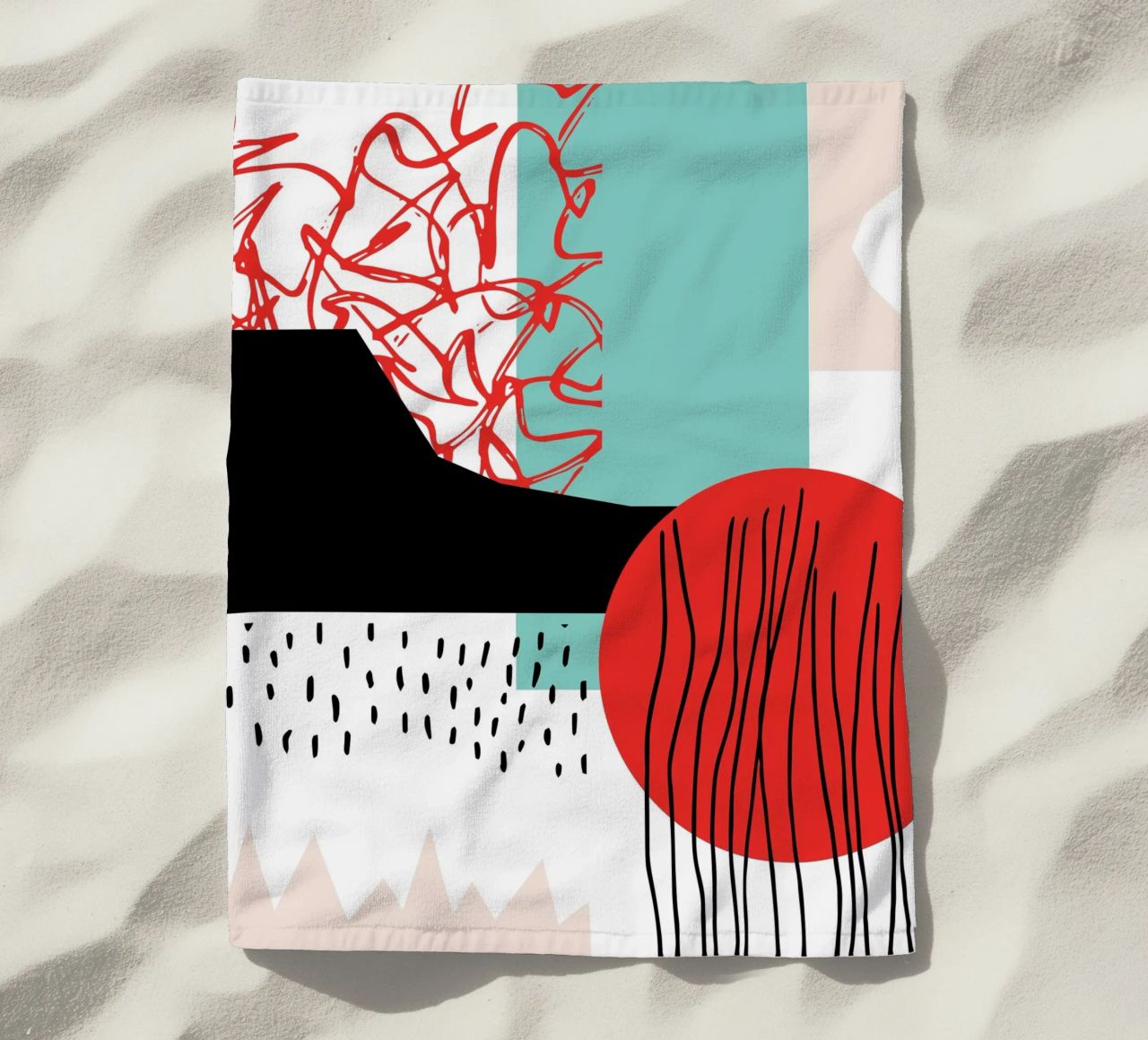 Quiet Noise Abstract II beach towel by Kim Hubball Studio