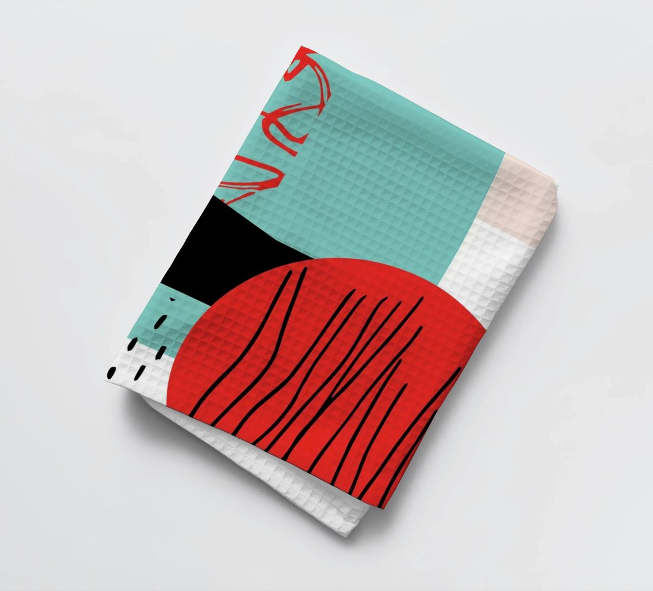 Quiet Noise Abstract II tea towel by Kim Hubball Studio