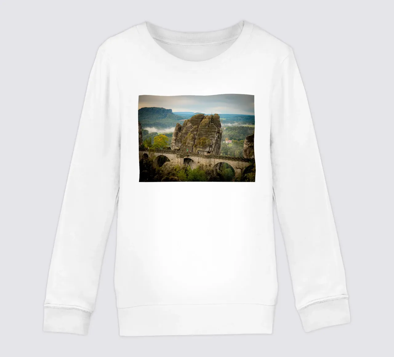 Bastei / Ponte di Bastei - Svizzera sassone in autunno felpa bambino da Bold and Retro