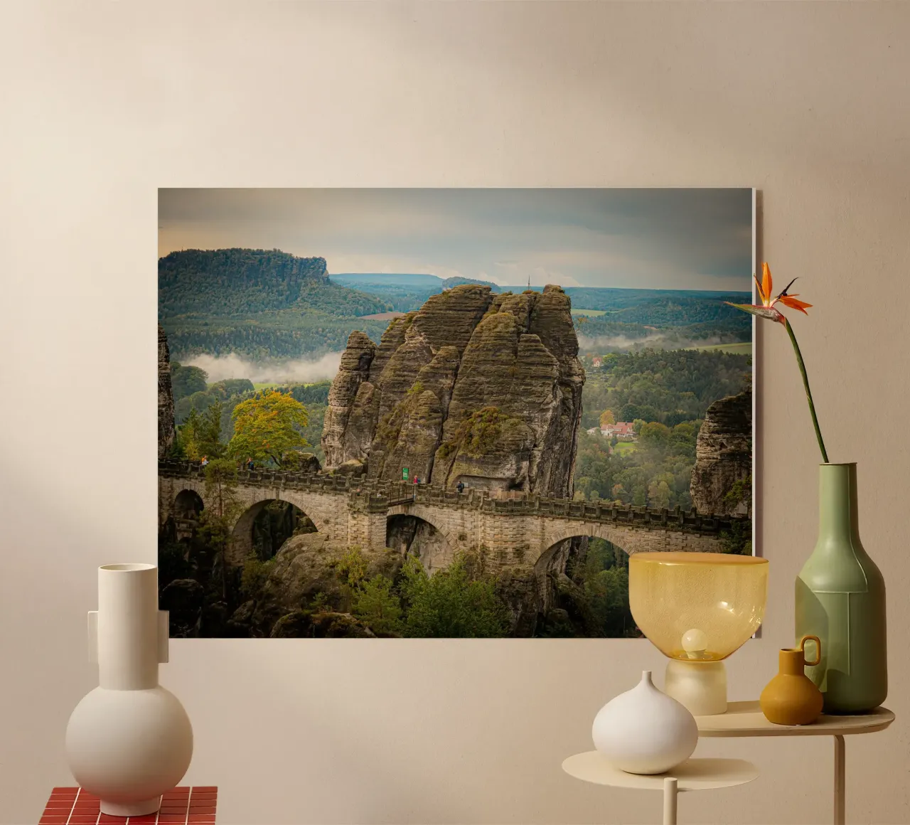 Bastei / Ponte di Bastei - Svizzera sassone in autunno plexiglass da Bold and Retro