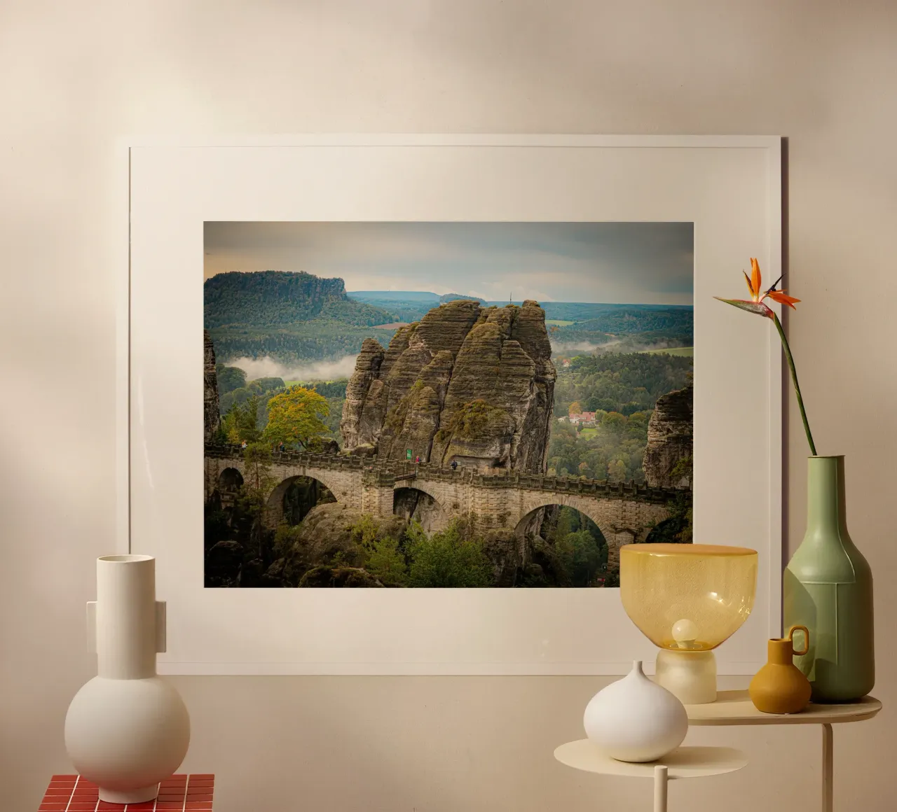 Bastei / Ponte di Bastei - Svizzera sassone in autunno carta hahnemühle da Bold and Retro