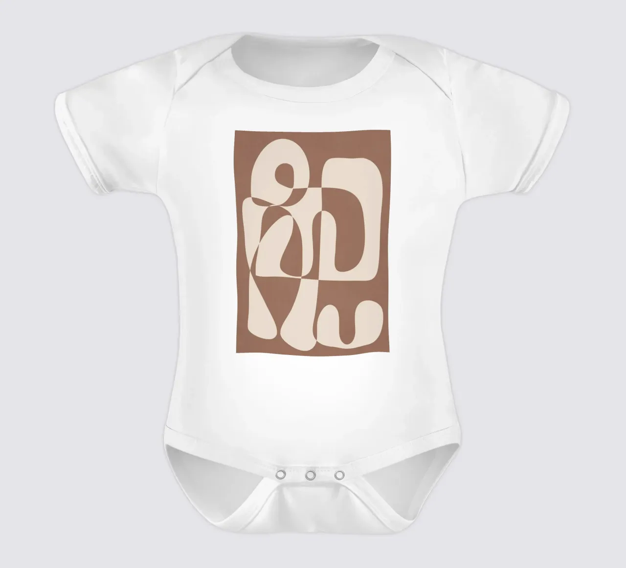Mocha Modern Abstract 1 Kurzarm Babybody von Nadjaa