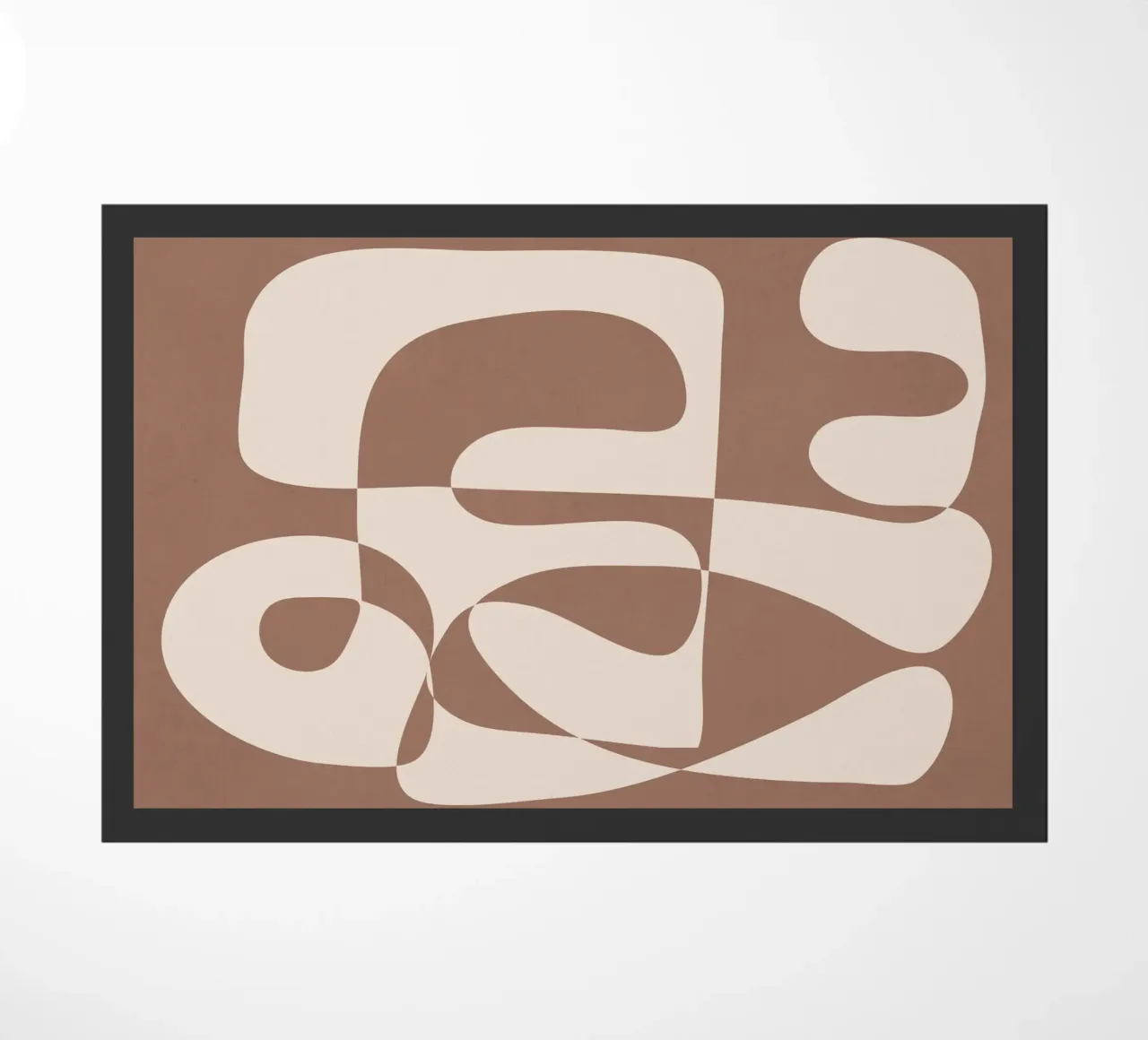 Mocha Modern Abstract 1 felpudo de Nadjaa