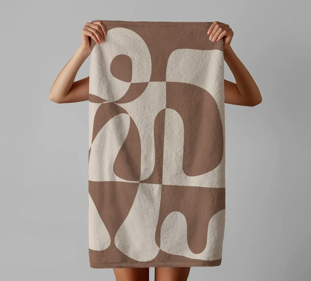 Mocha Modern Abstract 1 serviette de bain de Nadjaa