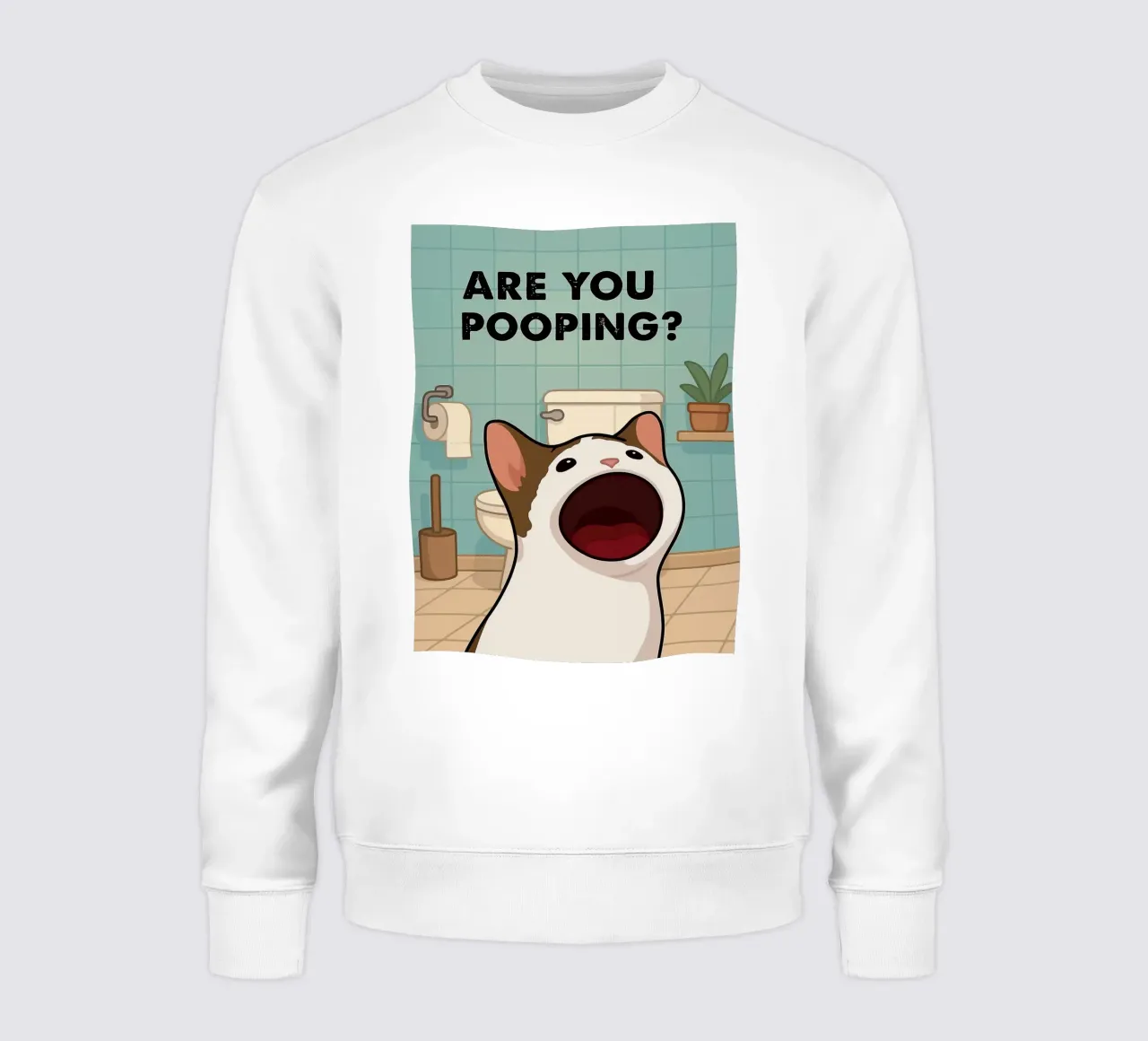 Are You Pooping_ Poster divertente per gatti felpa da JoyWalkerShop