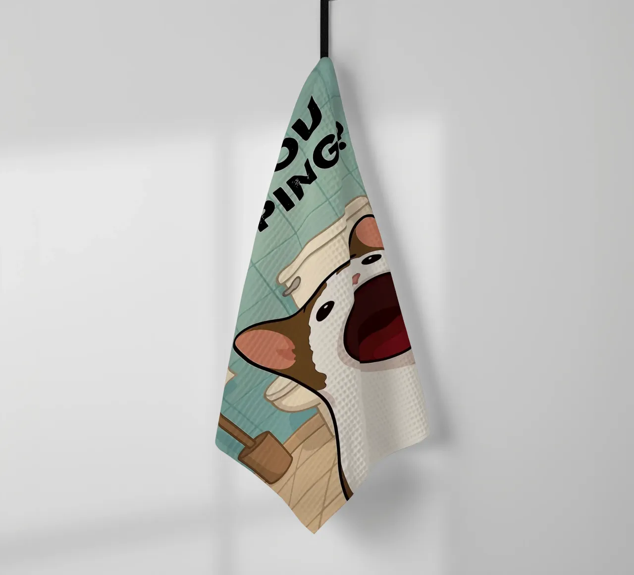 Are You Pooping_ Funny Cat Poster torchon de JoyWalkerShop