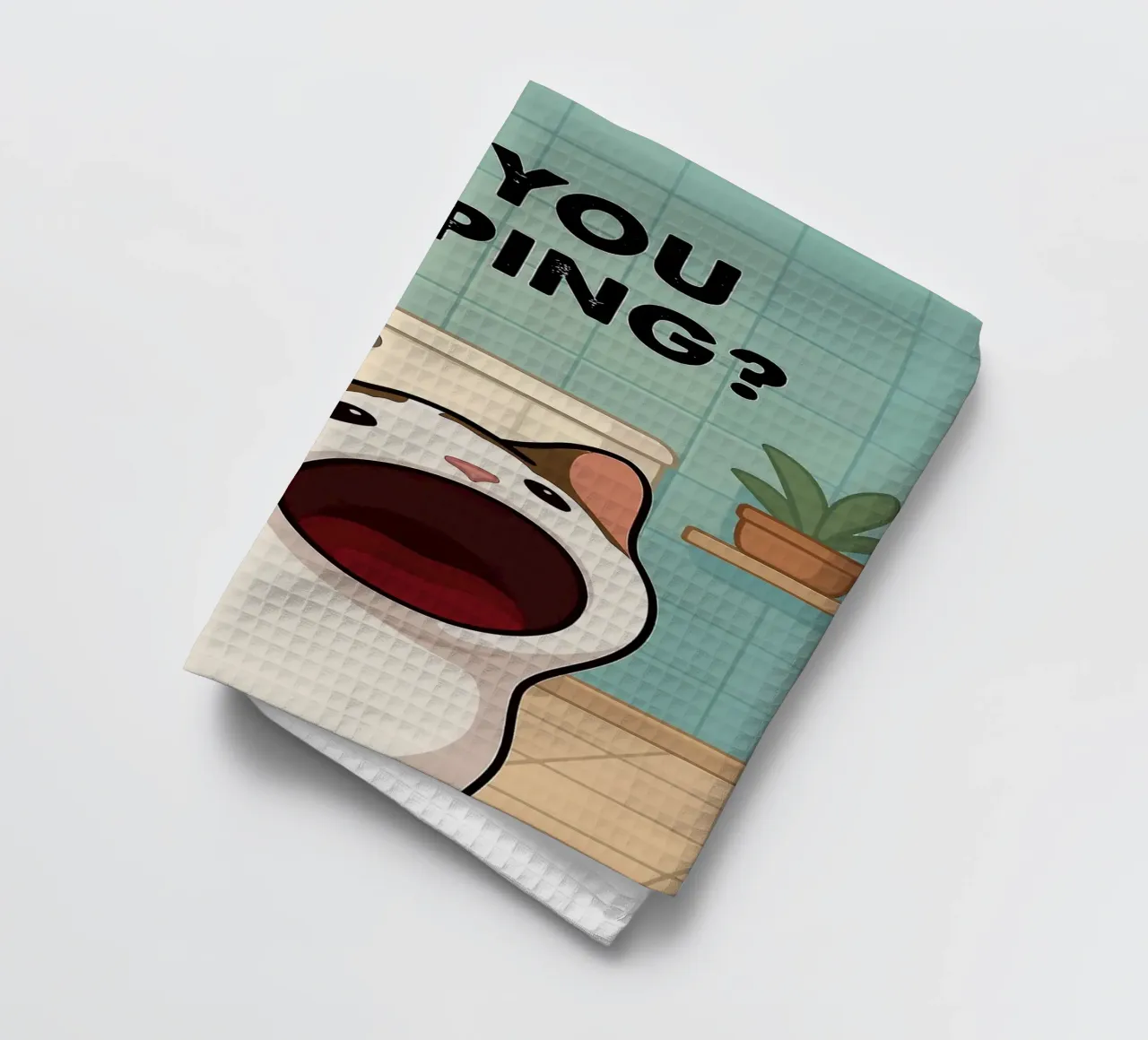 Are You Pooping_ Funny Cat Poster torchon de JoyWalkerShop
