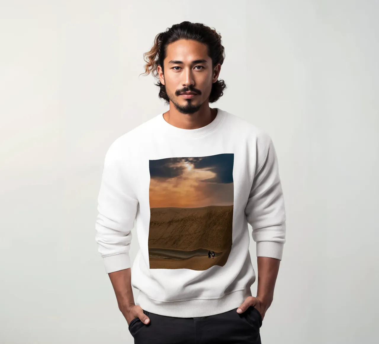 Tramonto nel deserto di Tottori, Giappone felpa da Marcel Bisig