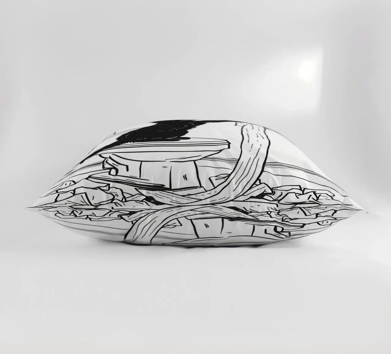Mischievous Cat with Toilet Paper decorative cushion by JoyWalkerShop