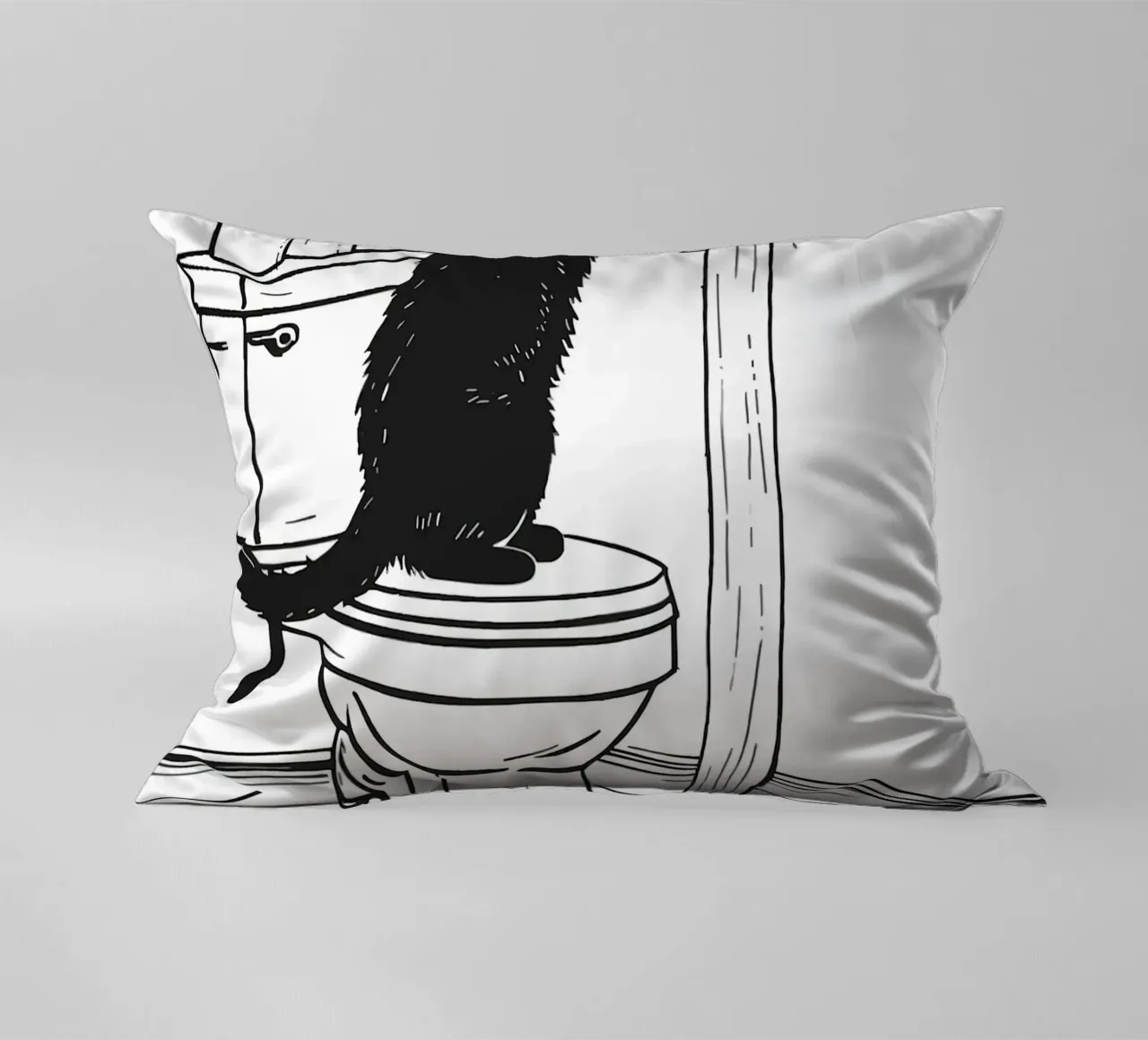 Mischievous Cat with Toilet Paper decorative cushion by JoyWalkerShop