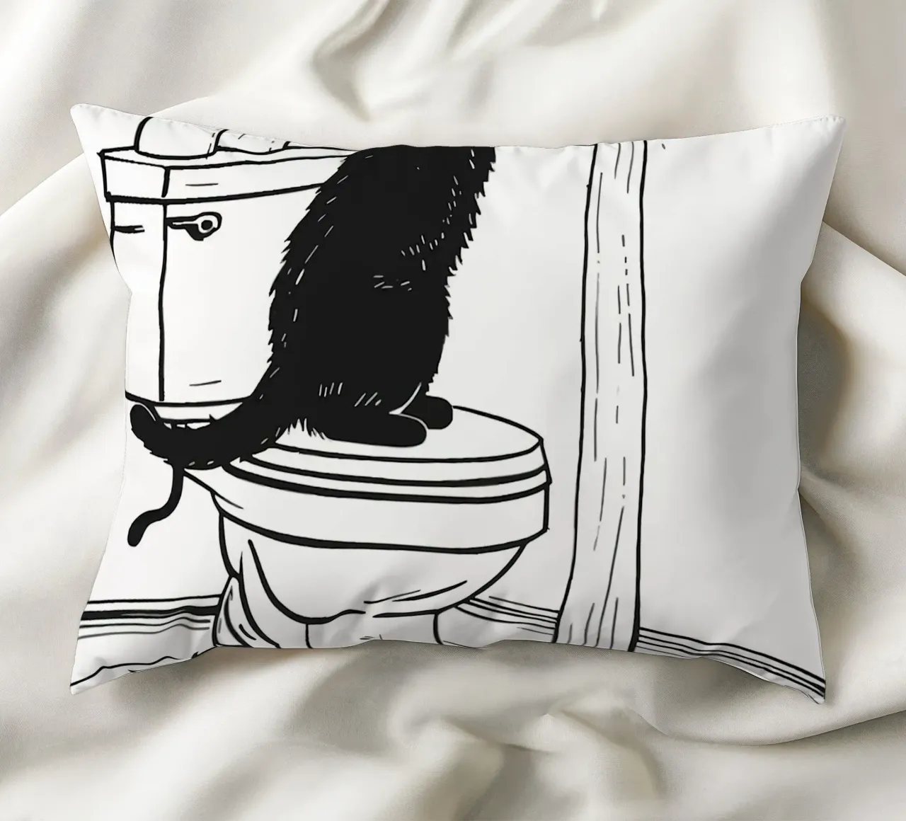 Mischievous Cat with Toilet Paper decorative cushion by JoyWalkerShop