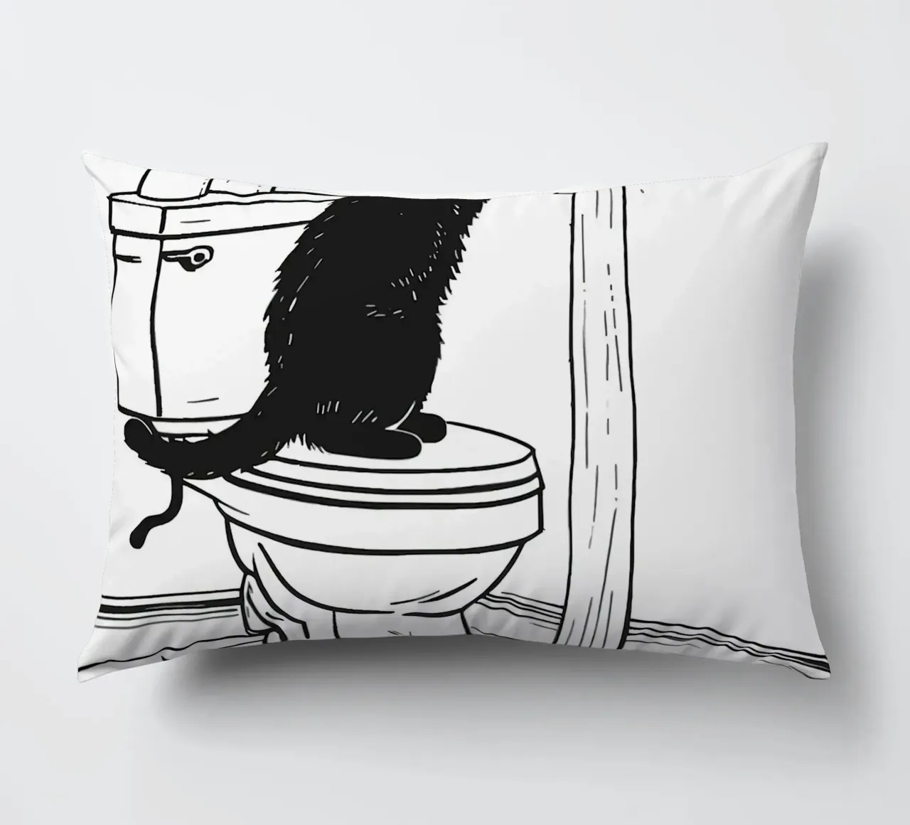 Mischievous Cat with Toilet Paper decorative cushion by JoyWalkerShop
