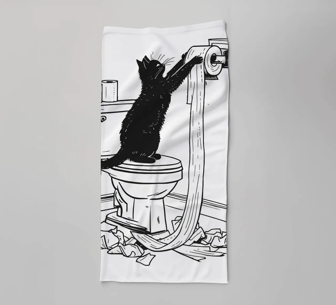 Mischievous Cat with Toilet Paper towel by JoyWalkerShop