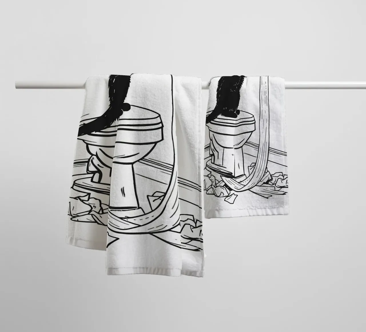 Mischievous Cat with Toilet Paper towel by JoyWalkerShop