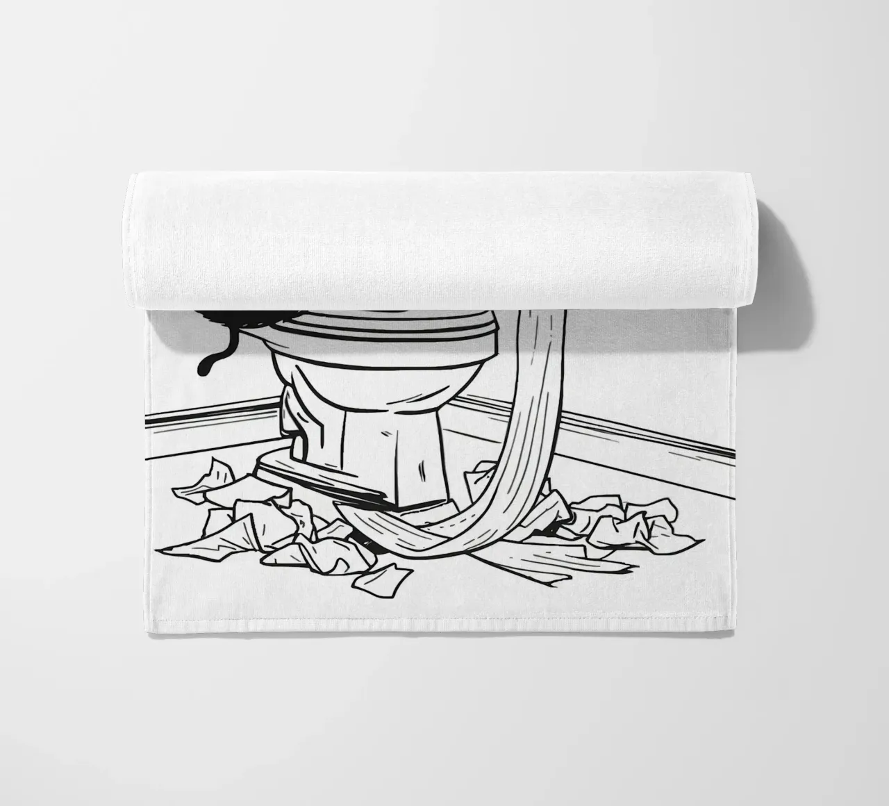 Mischievous Cat with Toilet Paper beach towel by JoyWalkerShop