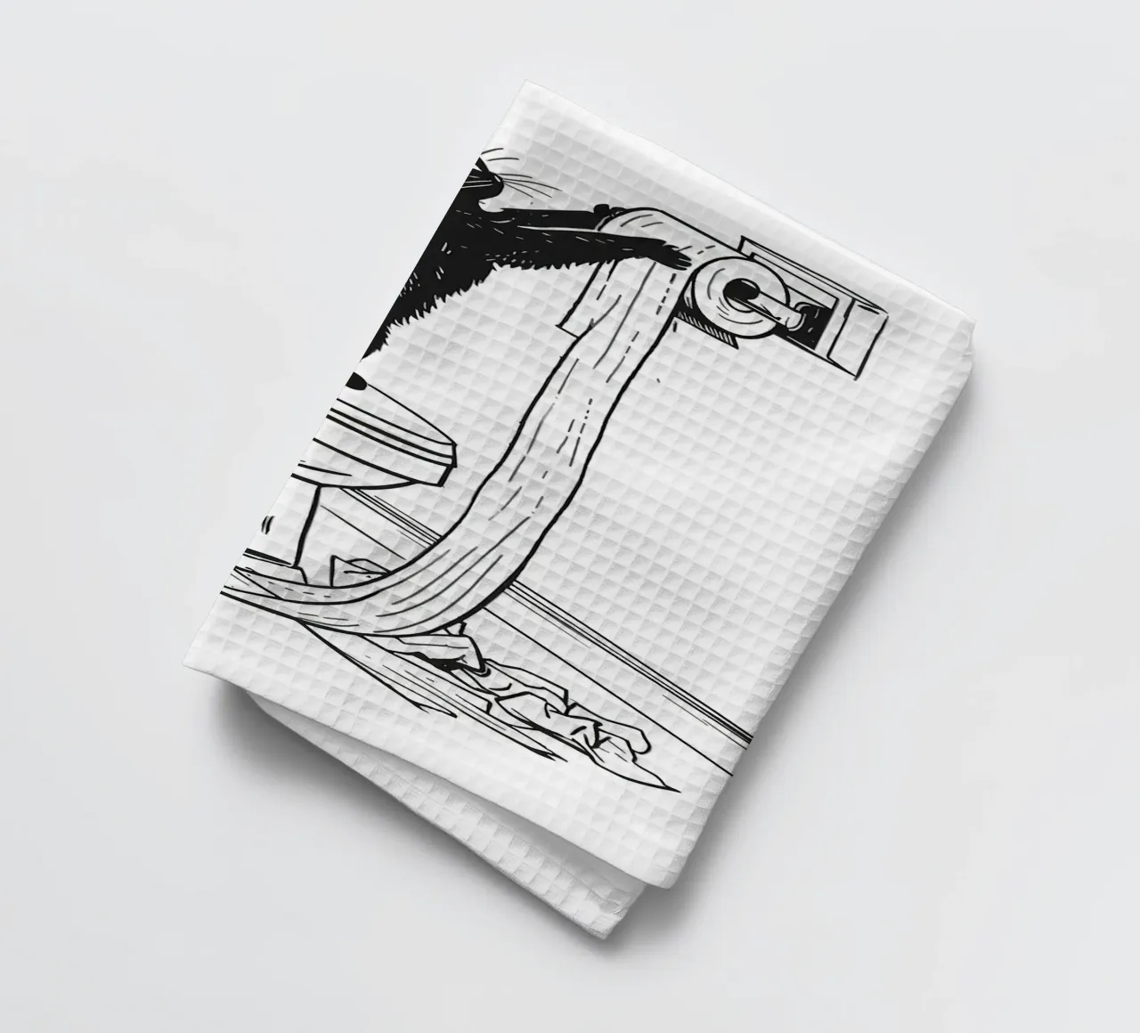 Mischievous Cat with Toilet Paper tea towel by JoyWalkerShop