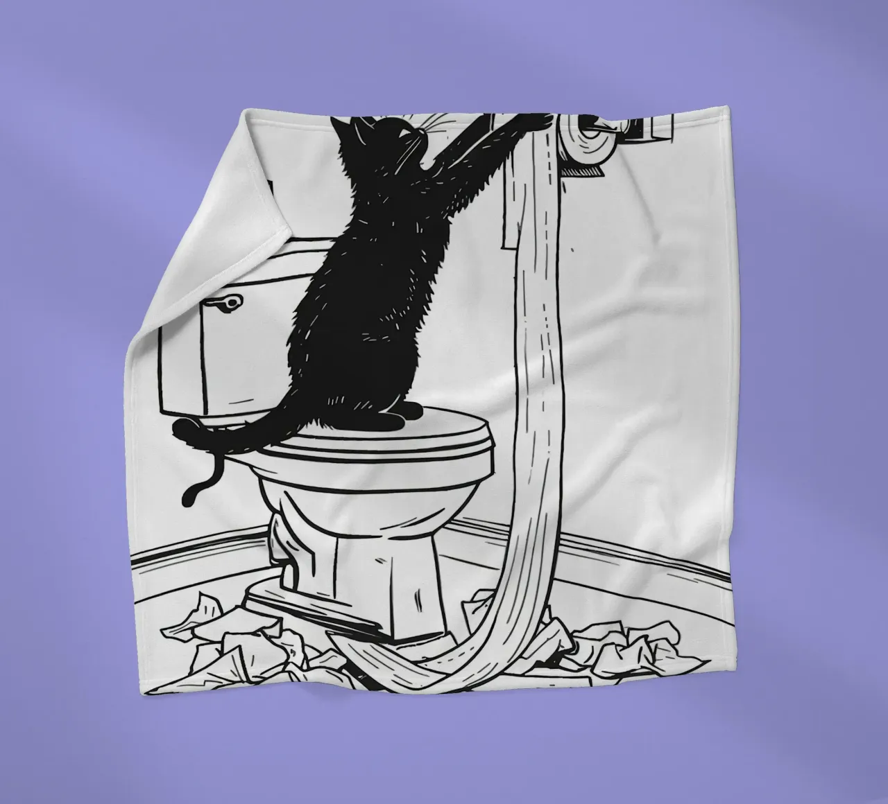Schelmische Katze mit Toilettenpapier Fleecedecke von JoyWalkerShop