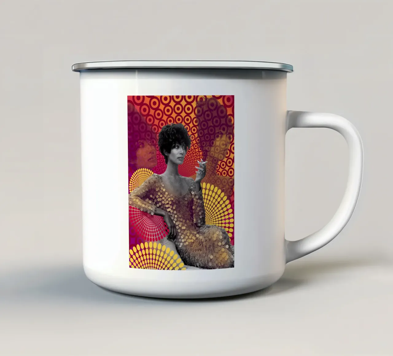 Supermodel Donyale Luna enamel mug by DesmondBates