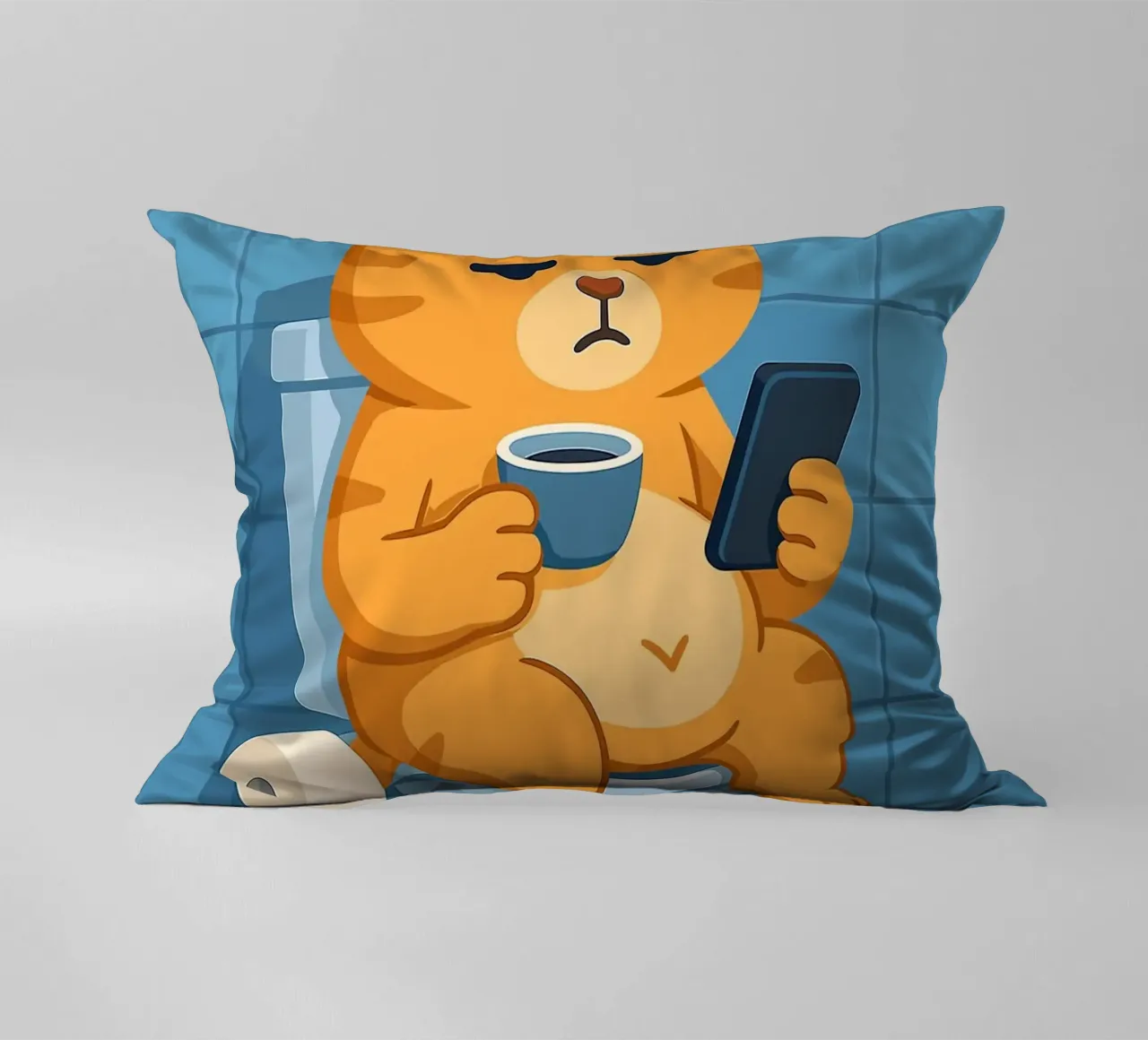 Gatto addormentato sul water con caffè cuscino da JoyWalkerShop