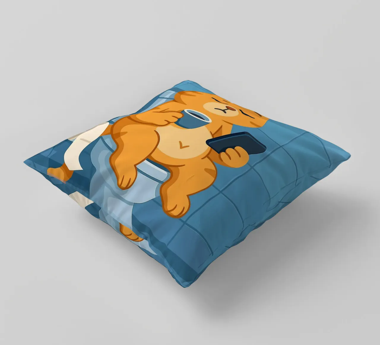 Gatto addormentato sul water con caffè cuscino da JoyWalkerShop