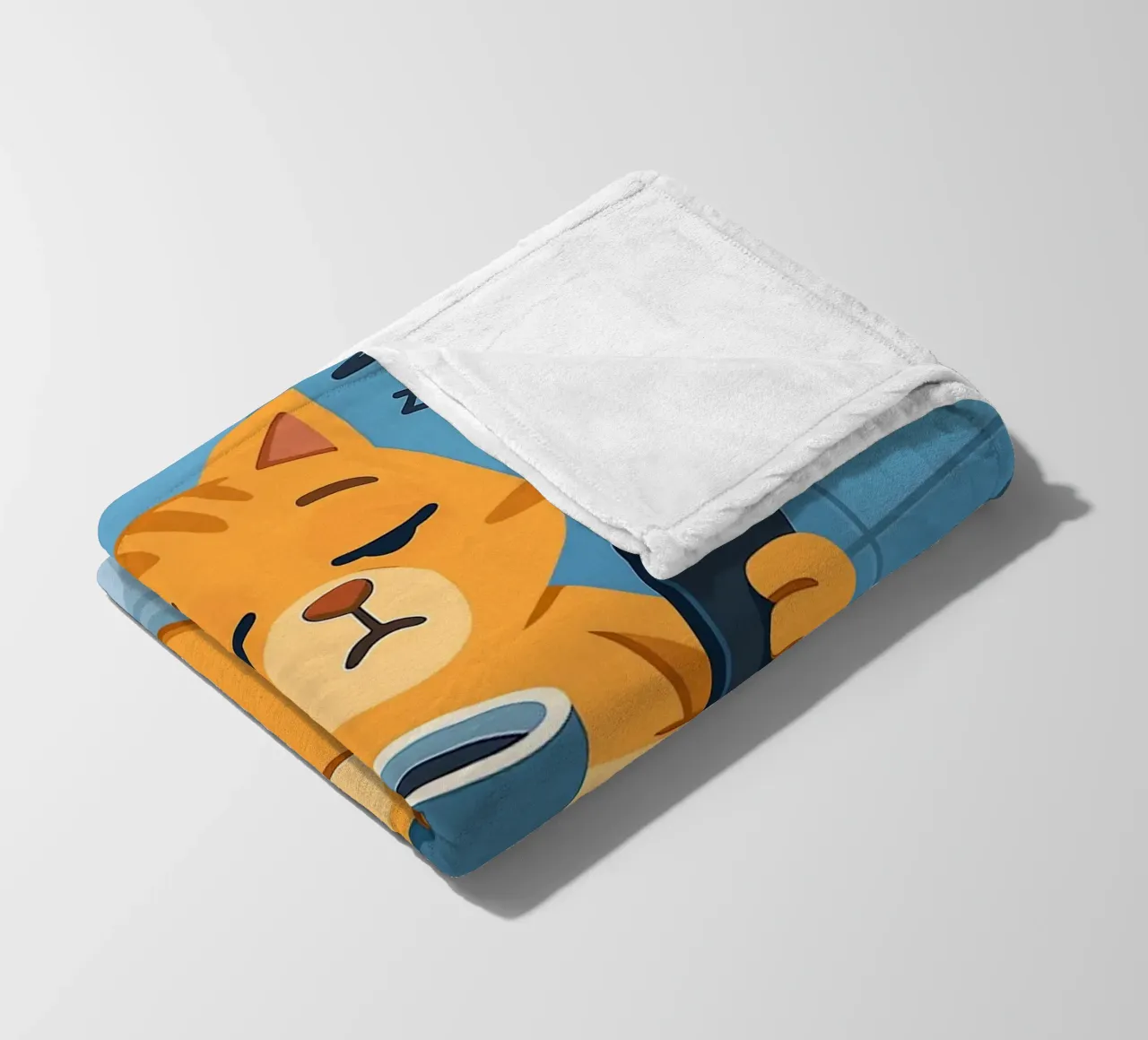 Gatto addormentato sul water con caffè coperta in pile da JoyWalkerShop