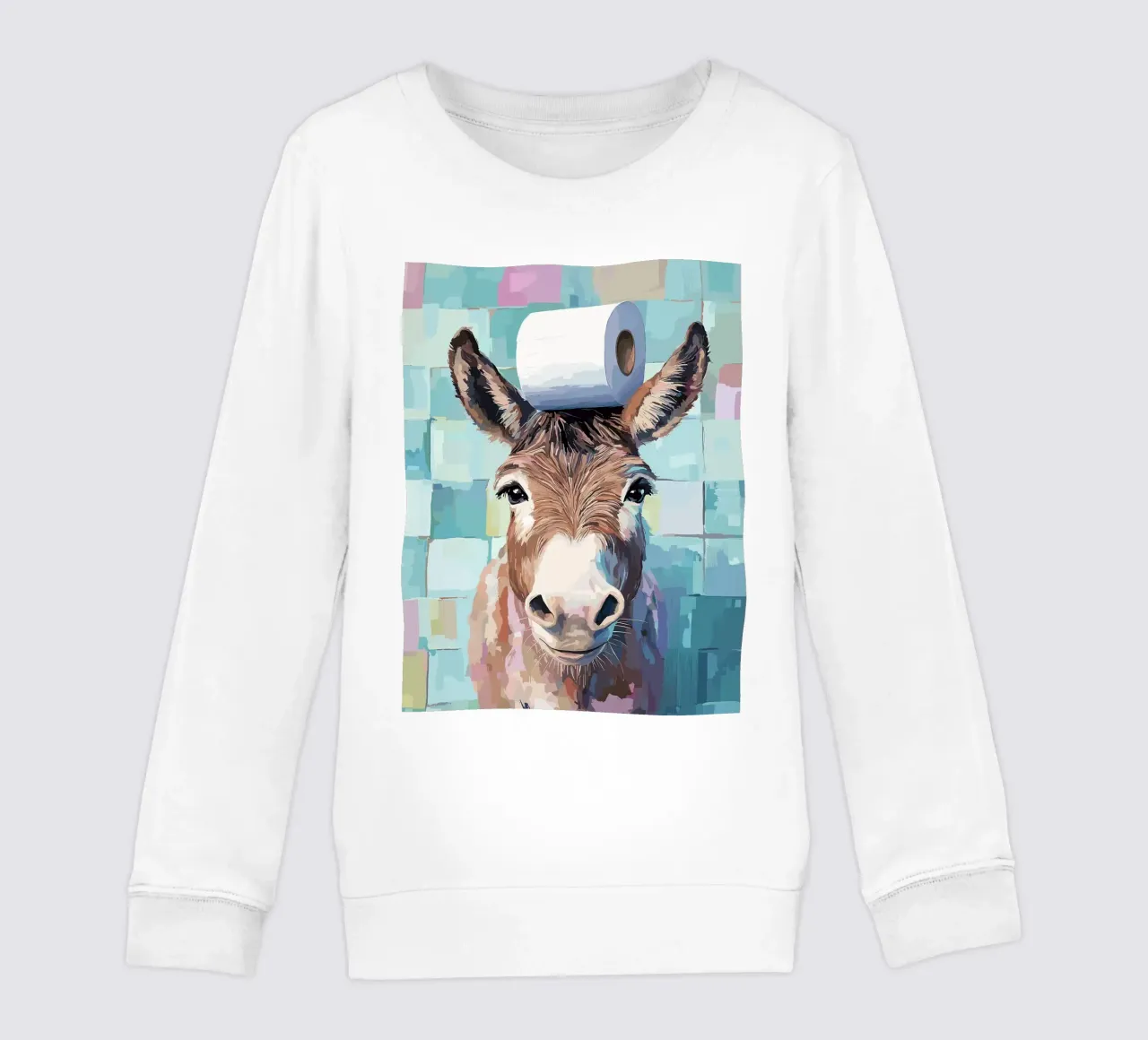 Asino con carta igienica in testa felpa bambino da JoyWalkerShop