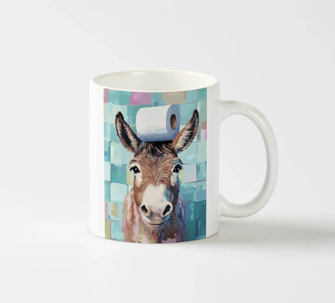 Asino con carta igienica in testa tazza in ceramica da JoyWalkerShop