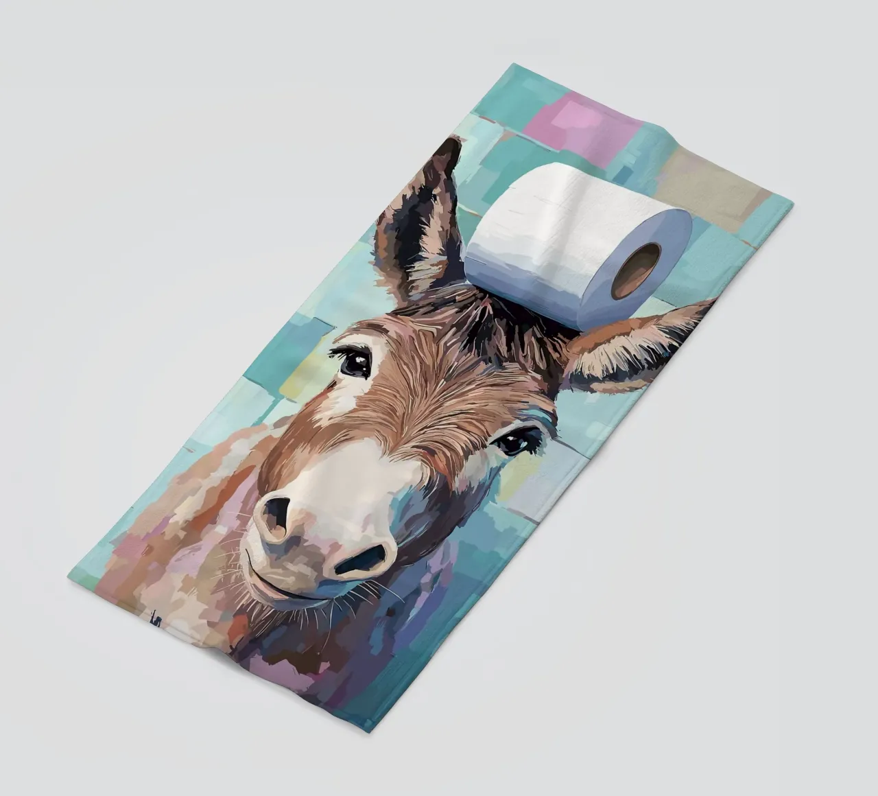 Asino con carta igienica in testa telo mare da JoyWalkerShop